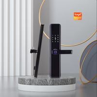 Cerradura Inteligente Electrónica con Manija de Palanca para Oficina y Hotel, Huella Dactilar, Contraseña, Teclado, Control Remoto WiFi con App Tuya, Sin Llave