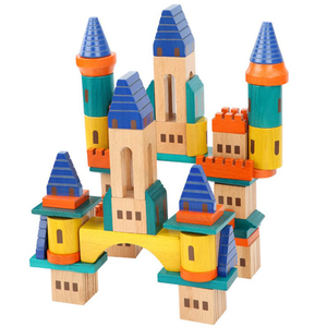 Bloques de Construcción de Madera Apilables para Niños, 63 Piezas, Color Verde Castillo, los Más Populares del 2026, para Niños de 5 a 7 Años - Product Image 2