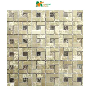 Toptan mermer mozaik çini çeşitli şekiller beyaz popüler mozaik etiket fayans doğal cilalı yüzey mermer mozaik taş