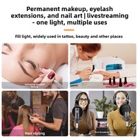 Lampe de beauté LED demi-lune à oreilles de chat de 28 pouces, lampe sur pied en U pour manucure, microblading, extensions de cils et tatouage