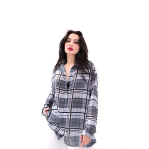 เสื้อเชิ้ตผ้าลินินผู้หญิงลิสบอน แขนยาว ลายสก็อต สไตล์ลำลอง ใส่ได้ทุกวัน ติดกระดุม - Product Image 5