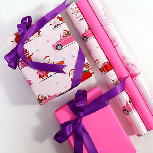 2024 New Christmas Print Disposable Silicone Coated Virgin Craft <b>Paper</b> Gift <b>Wrapping</b> <b>Paper</b> 43x300cm - Product Image 3