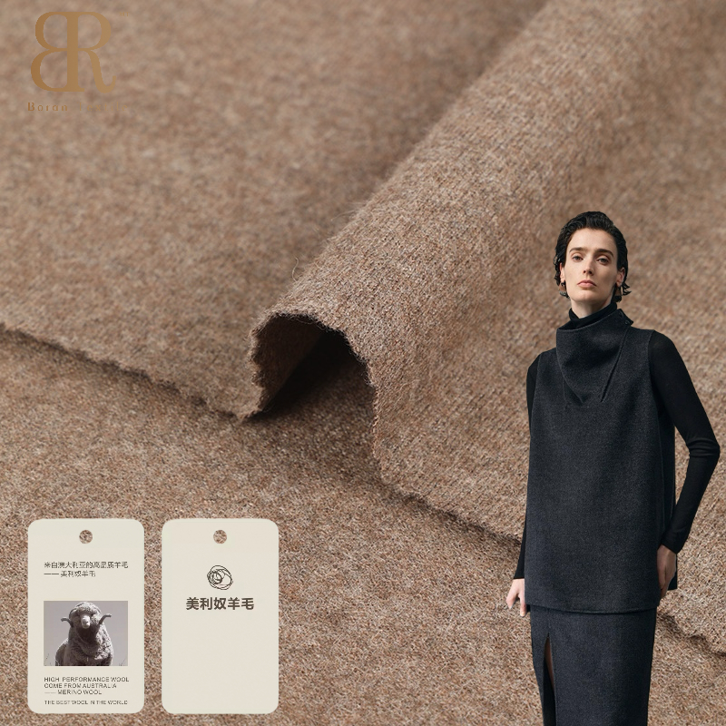 100% Merino Wool Jersey Fabric Wholesale Knitted Suit Fabric Plain 100% Merino Wool Jersey Soft Fleece Textile for Clothing