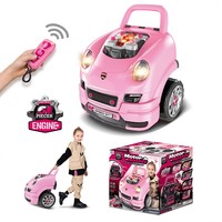 Voiture télécommandée inspirée du monde des sciences, techniques, et ingénieries (STEM) pour les jeunes apprenants, avec simulation dynamique des phares et réponses sonores adaptées à l'âge.