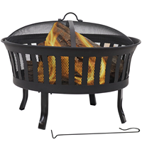 Brasero portable d'extérieur rond en acier pour brûler du bois, idéal pour la décoration de jardin, le camping et les fêtes, avec pique à bois
