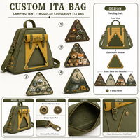 Sac Ita personnalisé en cuir PU, bandoulière modulaire, pour affichage de badges d'anime, avec panneaux échangeables, sac à main de collection, OEM ODM