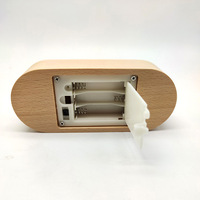 Moderne Blanc Jaune LED Veilleuse Lampe De Table Acrylique Base En Bois ABS Corps Compartiment De La Batterie Contrôle Tactile pour Chambre
