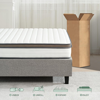 Matelas hybride à ressorts ensachés design moderne, taille King/Queen, 5x6 pieds, avec mousse à mémoire de forme naturelle, hypoallergénique et rafraîchissant, pour chambre à coucher