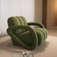 Fauteuil de détente géométrique moderne pour salon, canapé droit simple ou double en tissu, chaise de repos pour petit appartement ou chambre à coucher