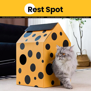 Faltbarer feuchtigkeit beständiger Karton-OEM/ODM Custom ized Milk <span class=keywords><strong>House</strong></span> <span class=keywords><strong>Cat</strong></span> Shelter, tragbares Katzen haus für den Innen-und Außenbereich - Product Image 2