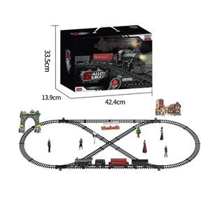 Coche de riel eléctrico inteligente de aleación, tren pequeño clásico, modelo de juguete, tren RC de aleación
