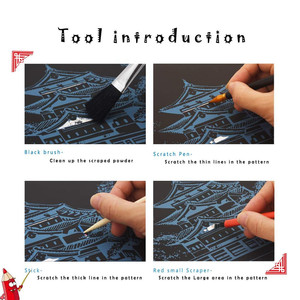 Kertas Seni Gores Pelangi R-SP001-047, Kartu Kreatif Berwarna-warni, Gambar DIY, Lukisan Gores - Product Image 5
