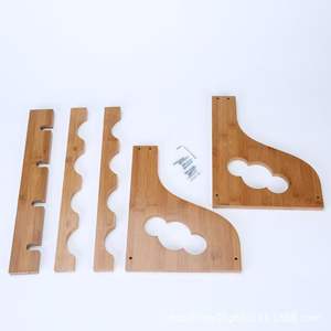 Wooden <b>Wine</b> Rack Rectangle Natural Color Durable Modern Style <b>For</b> Home Party Storage With <b>Bottle</b> And <b>Glass</b> Holder - Product Image 3