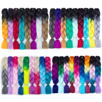 Expression synthétique 24 pouces Jumbo tressage cheveux extension de cheveux synthétiques Crochet Ombre tresses 100g cheveux tressés synthétiques