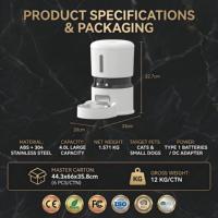 Comedero Inteligente para Mascotas Tuya, de Acero Inoxidable, para Perros y Gatos, con Control Remoto por Aplicación Móvil Wifi, Temporizador, Microchip, Automático, con Capacidad de 4L