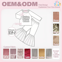 Ensemble de vêtements pour filles de 2 ans avec impression graphique personnalisée, ensemble de vêtements pour filles de 2 ans avec t-shirt à manches longues raglan et pantalon évasé à pattes d'éléphant