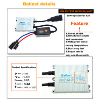 Kit de phares au xénon HID AC OEM H4 OLIVER 6000K - Sûr et fiable avec décodeur 12V 55W Ballast au xénon