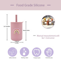 Vente en gros de gobelets en paille en silicone pour boisson de bébé gobelets en silicone pour bambins et enfants