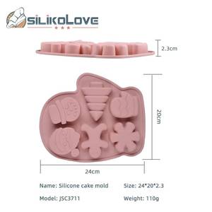 Popular Product 2025 Christmas <b>Silicone</b> Cake Round Chocolate Tree and Snowflake Mold DIY - Product Image 5