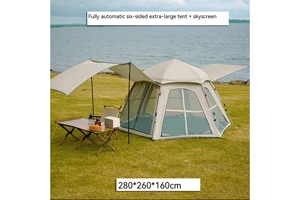 Carpa de Camping Familiar Portátil en Oferta, Impermeable, con Espacio Extra Grande para Acampar y Explorar al Aire Libre - Product Image 6