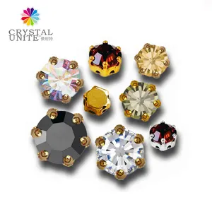 Kristal UNITE U1038CS kurşunsuz Chaton Rhinestone taç ayarı