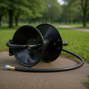 Enrouleur de tuyau haute pression en acier robuste 50 pieds 3/8 pouce à manivelle pour nettoyage à l'eau froide - Product Image 2