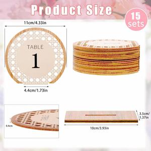 15Pcs Decoration Rustic Wooden <b>Table</b> <b>Numbers</b> for Wedding Reception - Product Image 4