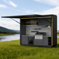 Îlot de cuisine extérieure de jardin avec barbecue intégré Cuisine extérieure