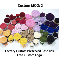 Vente en gros logo personnalisé mariage naturel longue durée de vie de luxe diverses couleurs rose fleur cadeau éternel préservé roses dans une boîte