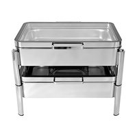Ensembles de chauffe-plats de luxe professionnels 9L, taille standard, empilables, en acier inoxydable 201, avec contrôle de température