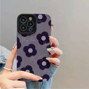 Custodia per cellulare in pelle artificiale TPU con stampa floreale <span class=keywords><strong>viola</strong></span> <span class=keywords><strong>scuro</strong></span> Art English per <span class=keywords><strong>iPhone</strong></span> X, XR, 11, 12, 13, 14, 15, 16, 17, 18 Pro Max - Product Image 1