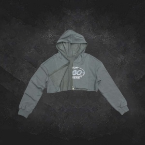 Sweat à capuche vintage en coton éponge 100% lavé, coupe ample, ourlet brut, zippé, effet vieilli, pour l'automne - Product Image 4