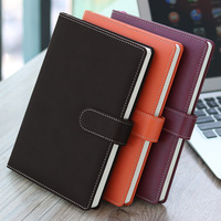 Carnet de notes agenda couverture en relief avec 6 anneaux en cuir PU noir avec logo personnalisé et feuilles mobiles A4