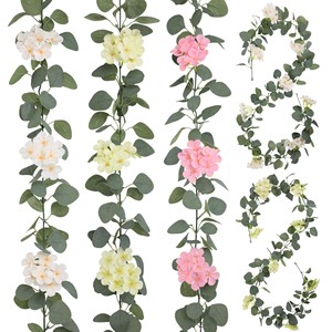 Artificial Hydrangea Vines 178cm White Pink Green Plastic <b>Wedding</b> Home Decor Indoor Ceiling Pipe Concealment - Product Image 1