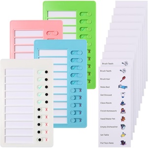Tabla de tareas deslizante para niños adultos TDAH Visual Schedule Task Board con 4 gráficos y 10 hojas de cartulina - Product Image 1