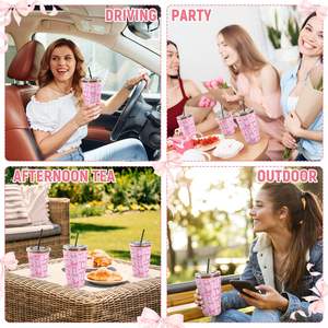 Fundas Reutilizables Personalizadas con Lazo para Vasos de Café Helado, Funda de Neopreno Rosa con Lazo para Café, Portavasos Aislante de Neopreno - Product Image 4