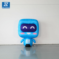 Robot gonflable bleu personnalisé, modèle de personnage de dessin animé, pour la promotion d'événements en plein air, dispositif publicitaire
