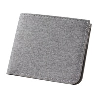 Portefeuille en toile ultra-mince pour hommes, multi-cartes, porte-billets horizontal décontracté à fermeture ouverte pour étudiants, travailleurs frontaliers
