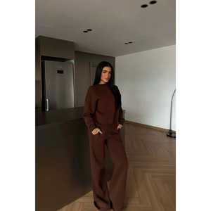 Survêtement à capuche marron Revovy grande taille, vêtements de sport, logo réfléchissant, respirant, compatible hiver, 2 pièces, imprimé, effet délavé - Product Image 3