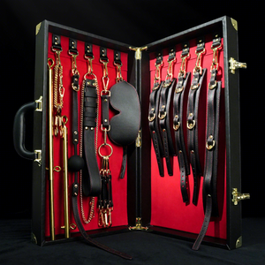 Set de Regalo de Cuero para Bondage SM, Collar Impermeable para Parejas, Correa, Esposas para Manos y Pies, Separador de Piernas, Cuero Genuino, PU de Alta Calidad - Product Image 4