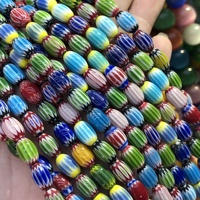 Perles en verre soufflé Millefiori Chevron ovales en gros, 8x12mm 10x14mm, pour la fabrication de bijoux DIY (bracelets, colliers)