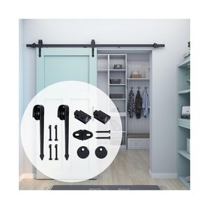 Kit de <span class=keywords><strong>herrajes</strong></span> <span class=keywords><strong>para</strong></span> puertas de <span class=keywords><strong>Granero</strong></span>, riel deslizante con forma de flecha personalizada, <span class=keywords><strong>tipo</strong></span> brazo recto, de acero al carbono - Product Image 1