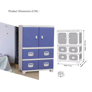 Versatile Foldable <b>Plastic</b> <b>Storage</b> Container Stackable with Rattan Pattern <b>Drawer</b> and Hanging Clothes Pole for Bedroom Closet - Product Image 3