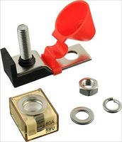 Terminal Blok Sekring 300A 58V MRBF Single Stud 5/16'(M8) Plastik Merah IP66 Tahan Air untuk Sistem Video Truk