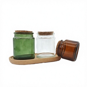 Stoples Lilin Dekorasi Rumah Kaca Hijau Amber 100ml dengan Tutup Gabus Kayu - Product Image 4