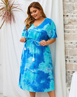 Robes de printemps grande taille Robe décontractée de couleur vive pour femme grande taille
