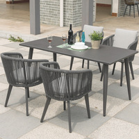 Chaises de salle à manger d'extérieur modernes empilables, légères, durables, imperméables en aluminium pour patio, jardin, hôtel et salon