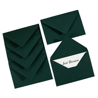 Enveloppes épaisses de couleur vert foncé à texture tactile, enveloppes d'invitation de luxe avec sceau de cire pour lettres d'amour manuscrites et Noël