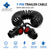 Câble de remorque spiralé 7 broches HJYAJZT, spécification standard, sortie stable 24V, pour tracteur et camion, connexion 7 voies
