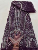 NI.AI Neuer Stil Perlenverzierter Spitzenstoff Glänzender Pailletten-Spitzenstoff Eleganter Perlen-Pailletten-Stoff mit Perlen